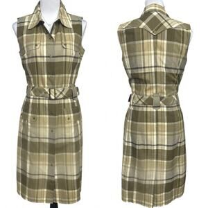 EUC - Talbots Plaid Belted Shirt Dress